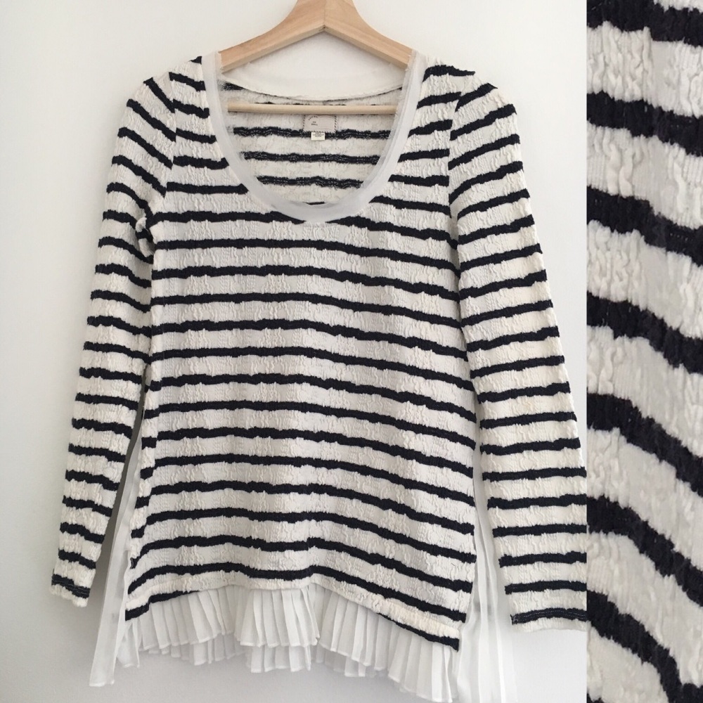 Anthropologie Postmark Walkwrite Stripe Top Small